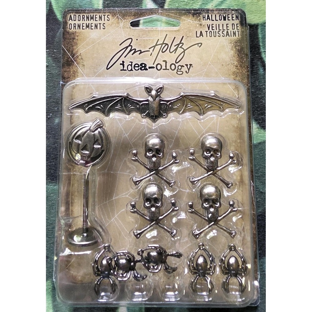 Tim Holtz Halloween Adornments Idea-ology TH94437 Crossbones Spiders Bat